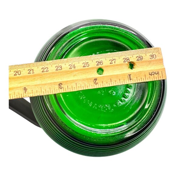 Vintage National Pottery Emerald Green Bee Hive Ribbed Glass Vase MCM EUC - Picture 9 of 9